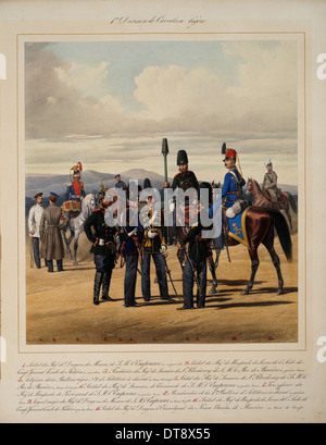 Première division de cavalerie légère de 1867. Artiste : Piratsky, Karl Karlovich (1813-1889) Banque D'Images