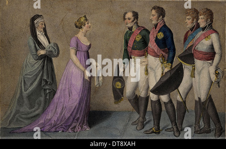 La réception de l'empereur Alexandre à Memel par leurs majestés Frederick William et Louisa de Pruss Artiste : Anonyme Banque D'Images