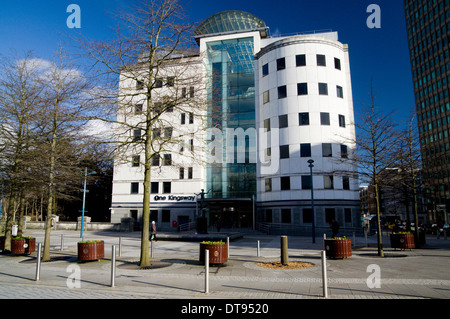 Pas d'un immeuble de bureaux, le Kingsway Kingsway, Cardiff, Pays de Galles. Banque D'Images