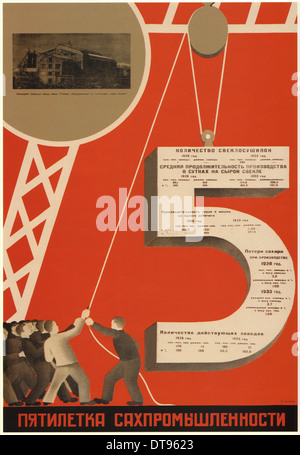 Le plan de cinq ans de l'industrie du sucre, 1931. Artiste : Dmitri Boulanov, (1898-1942) Banque D'Images