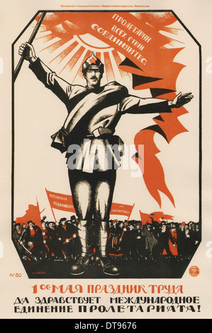 Le 1er mai est la fête du travail. Longue vie à l'unité internationale du prolétariat !, 192 Artiste : Moor, Dmitri Stachievich (1883-1946) Banque D'Images