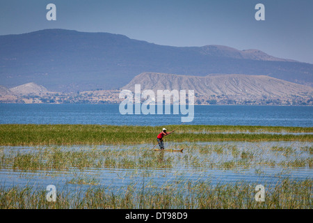 Pêcheur, Lake Hawassa, Éthiopie, Hawassa Banque D'Images