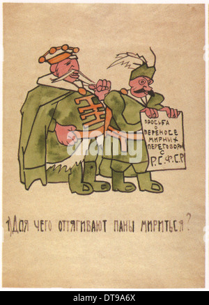 Pourquoi les Polish gentry faisant glisser sur avec les pourparlers de paix ?, 1920. Artiste : Malyutin, Ivan Andreïevitch (1890-1932) Banque D'Images