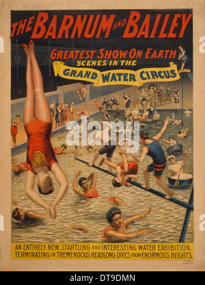 Le Barnum & Bailey plus grand spectacle sur terre. Des scènes dans le grand cirque de l'eau, c. 1895. Artist : Strobridge Lithographing Company Banque D'Images