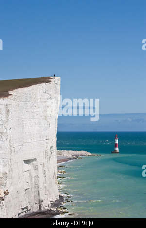 Falaise Beachy Head et le phare sur un jour d'été ensoleillé Banque D'Images