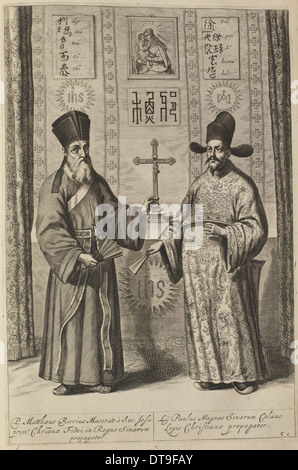 Matteo Ricci et Xu Guangqi. (D'Athanasius Kircher's China Illustrata), 1667. Artiste : Kircher, Athanase (1602-1680) Banque D'Images