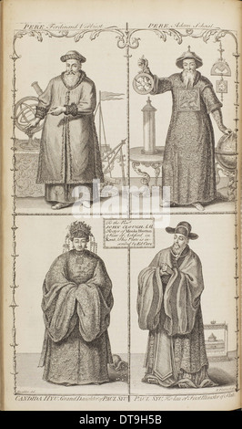 Portraits de Ferdinand Verbiest, Adam Schall, Xu Xu Guangqi et Candida (à partir d'une description de l'artiste e : Du Halde, Jean-Baptiste (1674-1743) Banque D'Images