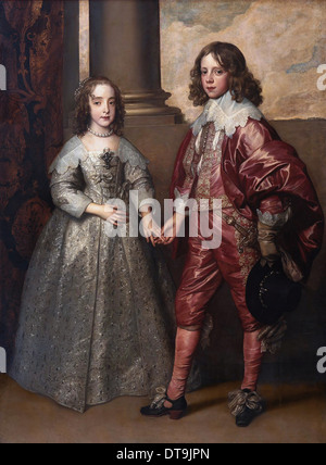 Guillaume II, Prince d'Orange, et son épouse, Marie Henriette Stuart, premier tiers du 17e cen.. Artiste : Sir Anthony Van Dyck (1599-1641) Banque D'Images