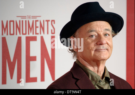 Bill Murray arrive pour le UK Premiere de 'The Monuments Men' dans un cinéma du centre de Londres. Banque D'Images