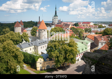 Vue de Tallinn, Estonie à partir de la colline de Toompea (Ville Haute). Banque D'Images