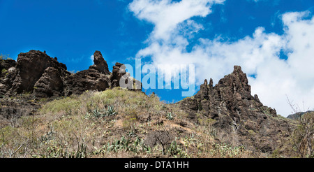 La roche volcanique, la Gorge de Masca, Tenerife, Canaries, Espagne Banque D'Images