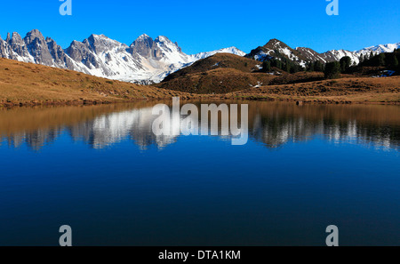 Montagnes Kalkkögel, Alpes de Stubai, Tyrol, Autriche Banque D'Images