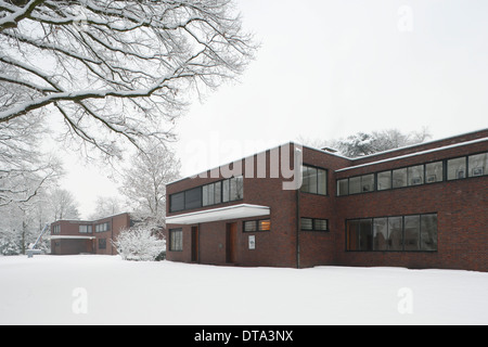 Haus Lange de Krefeld, Museen und Haus Esters im Winter Banque D'Images