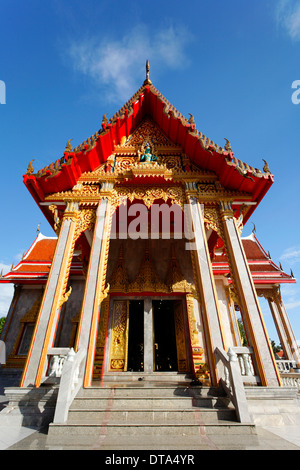 Portail ouvragé, temple Wat Chalong, Phuket, Thailand Banque D'Images