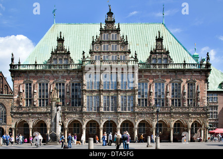 Hôtel de ville de Brême, Weser-renaissance, Site du patrimoine culturel mondial de l'UNESCO, Brême, Allemagne Banque D'Images
