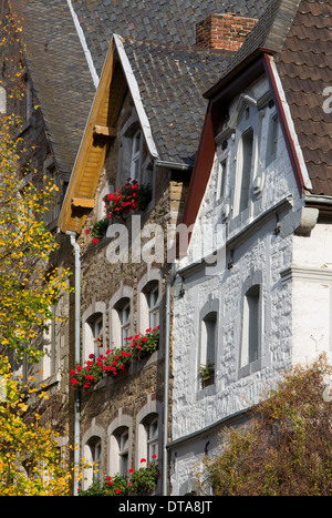 Kornelimünster, Hausfassaden am Benediktusmarkt Banque D'Images