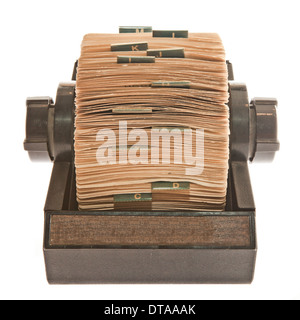 Vieille photo de Rolodex isolated on white Banque D'Images