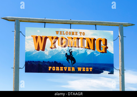 Bienvenue à Wyoming, USA signe Banque D'Images