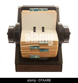 Vieille photo de Rolodex isolated on white Banque D'Images