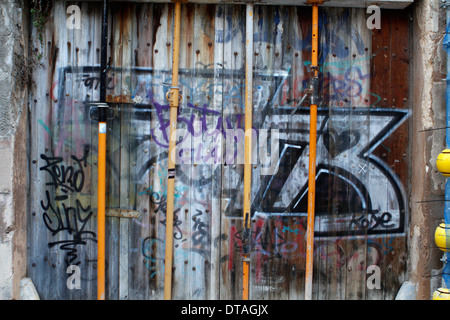 Graffitti vu sur un mur dans l'île espagnole de Majorque Banque D'Images