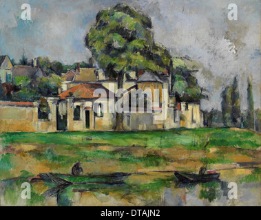 Bords de Marne, c. 1888. Artiste : Cézanne, Paul (1839-1906) Banque D'Images