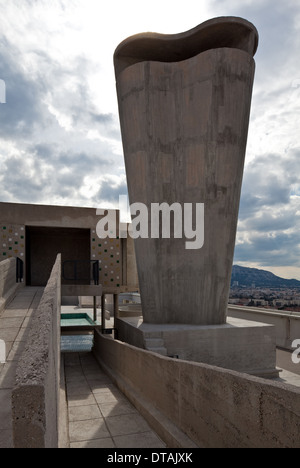 Marseille, Unité d'habitation (Wohnmaschine) von Le Corbusier 1947-1952 Banque D'Images