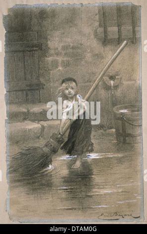 Cosette. Illustration de Les Misérables de Victor Hugo, 1862. Artiste : Bayard, Émile-Antoine (1837-1891) Banque D'Images