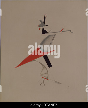 Ruffian. Du Prince pour l'opéra victoire sur le soleil par A. Kruchenykh, 1920-1921. Artiste : El Lissitzky, (1890-1941) Banque D'Images