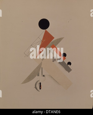 Globetrotter. Du Prince pour l'opéra victoire sur le soleil par A. Kruchenykh, 1920-1921. Artiste : El Lissitzky, (1890-1941) Banque D'Images