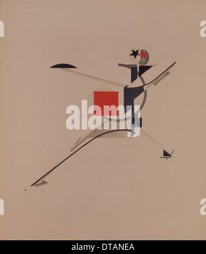 La nouvelle. Du Prince pour l'opéra victoire sur le soleil par A. Kruchenykh, 1920-1921. Artiste : El Lissitzky, (1890-1941) Banque D'Images