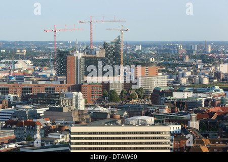 Hambourg, Allemagne, l'Elbe Philharmonic Hall en construction Banque D'Images