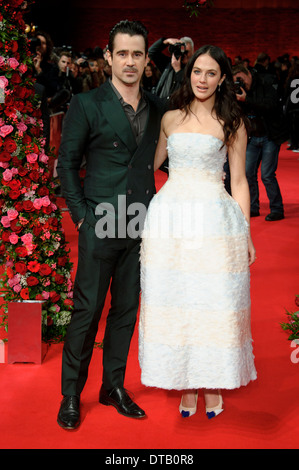 Colin Farrell et Jessica Brown Findlay arrivent pour la création d'un New York Winter's Tale dans un cinéma du centre de Londres. Banque D'Images