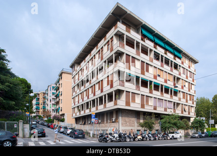 Gênes, Italie, bâtiments résidentiels à Via Oreste De Gaspari 21 Banque D'Images