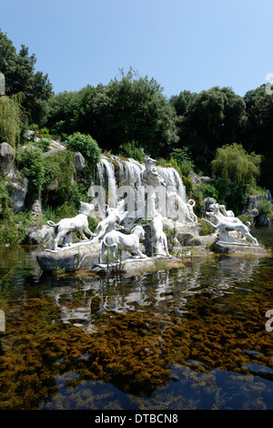 Voir l'Actéon Diana fontaine au Palais Royal ou Reggia di Caserta Italie grande cascade cascade certains Banque D'Images