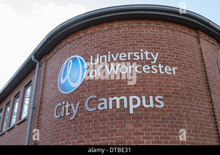 Université de Worcester City Campus sign Banque D'Images