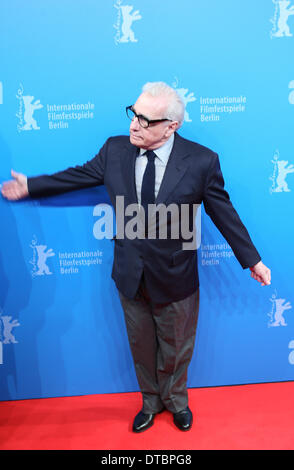 Berlin, Allemagne. Feb 14, 2014. Réalisateur Martin Scorsese arrive sur le tapis rouge pour la projection de 'Untitled New York Review of Books' documentaire lors de la 64e Berlinale Festival International du Film de Berlin, Allemagne, le 14 février, 2014. Credit : Zhang Fan/Xinhua/Alamy Live News Banque D'Images