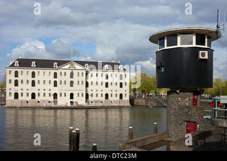 National Maritime Museum (en néerlandais : Scheepvaartmuseum) à Amsterdam, Hollande du Nord, aux Pays-Bas. Banque D'Images