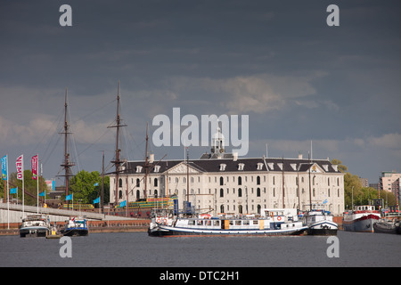 National Maritime Museum (en néerlandais : Scheepvaartmuseum) à Amsterdam, Hollande du Nord, aux Pays-Bas. Banque D'Images