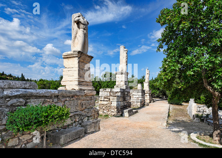 L'Odeion d'Agrippa et gymnase également connu sous le nom de Palace de géants (15 avant J.-C.) dans l'ancienne agora d'Athènes, Grèce Banque D'Images