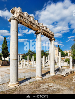 Le Sud de l'Agora romaine à portique, Grèce Banque D'Images