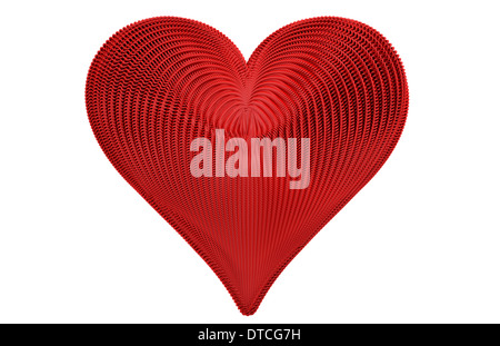 Conception graphique détaillée coeur isolé sur fond blanc. Banque D'Images