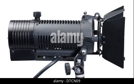 Détail d'une lampe de studio isolated on white Banque D'Images