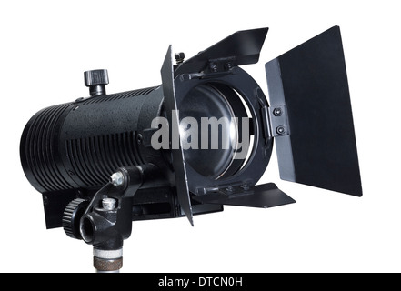 Détail d'une lampe de studio isolated on white Banque D'Images