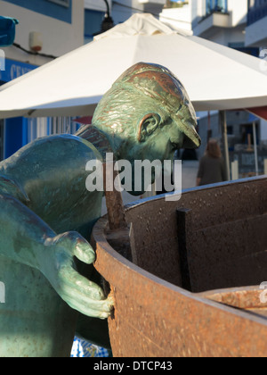 Statue de pêcheurs de El Cotillo La Oliva Fuerteventura Canaries Espagne Banque D'Images