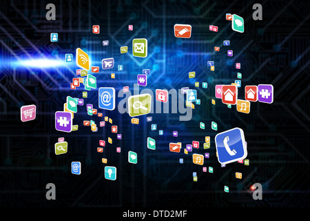 Image composite des applications informatiques colorés Banque D'Images