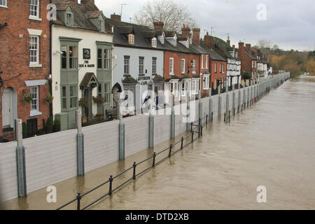 La rivière Severn à flood à Bewdley, Shropshire UK 2014 Banque D'Images