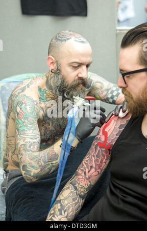 Convention de Tatouage de Brighton, 2014 Hilton Metropole Hotel, Kings Road, Brighton, East Sussex, UK. 16 février 2014 Banque D'Images