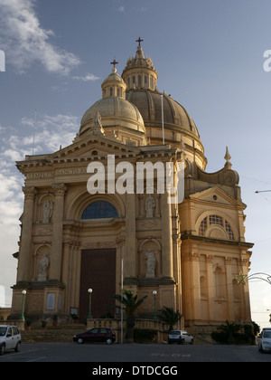 Xewkija Rotonde église dédiée à Saint Jean Baptiste Banque D'Images