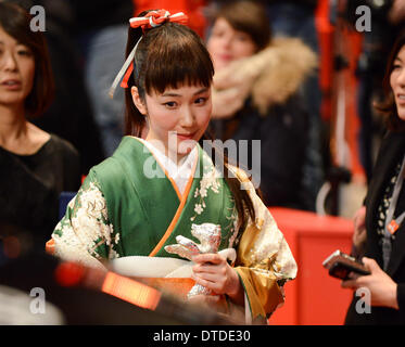BERLIN, ALLEMAGNE, le 15 février, 2014. Haru Kuroki assiste à la cérémonie de clôture à la 64e Berlinale Annuel International Film Festival à Berlinale Palast le 15 février 2014 à Berlin, Allemagne. Banque D'Images