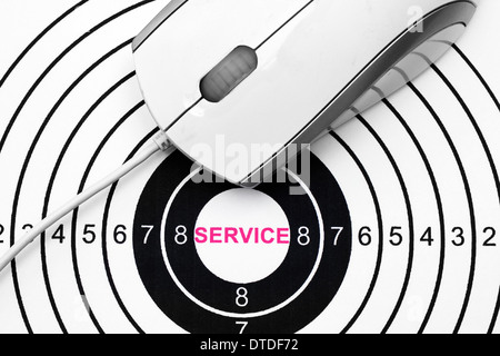 Texte sur la cible de service Banque D'Images